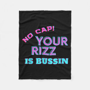 Grappige tiener-slang No Cap Your Rizz Is Bussin M Fleece Deken