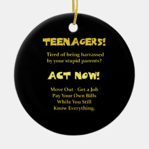 Grappige tieners handelen nu grap keramisch ornament