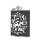 Grappige tijd om Bass Vissen Boat Haul Heupfles (Links)