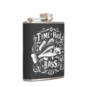 Grappige tijd om Bass Vissen Boat Haul Heupfles (Rechts)