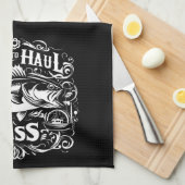 Grappige tijd om Bass Vissen Boat Haul Theedoek (Quarter Fold)