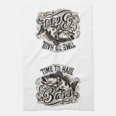 Grappige tijd voor Haul Bass Gevist Theedoek (Verticaal)