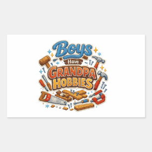 Grappige Tijdperk Jongens Hebben Opa Hobbies PNG O Rechthoekige Sticker