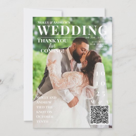 Grappige tijdschriftcover donkere fotobruiloft bed kaart (Voorkant)