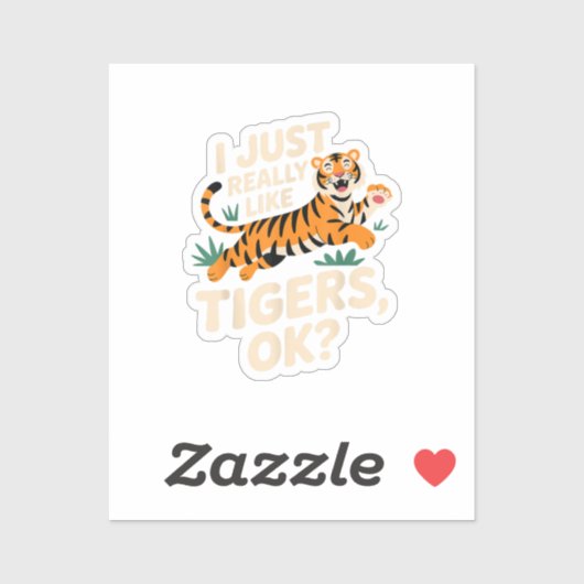 Grappige Tijger Kunst voor Mannen Vrouwen Jongens  Sticker (Vel)