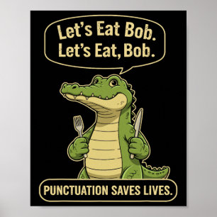 Grappige Tijger Laten we Interpunctie Eten Slaat L Poster