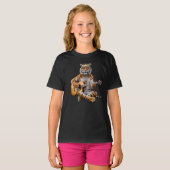Grappige Tijger Rockster Kinder T-Shirt (Voorkant volledig)