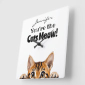 Grappige Tijger Tabby Kat Wandklok (Hoek)