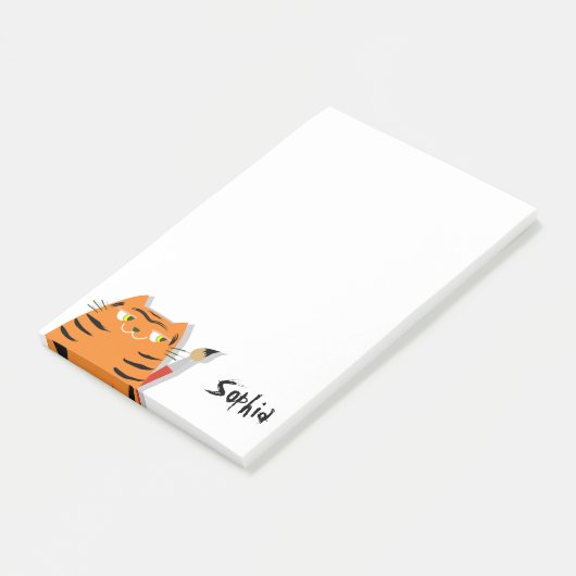 Grappige Tijgerkat Naam Post-it® Notes (Schuin)