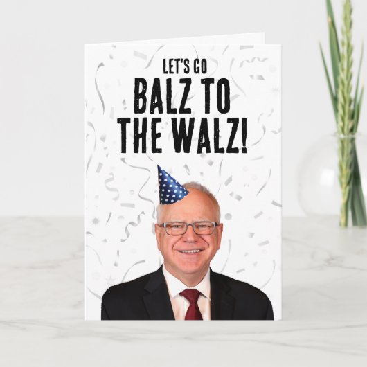 Grappige Tim Walz Verjaardag - Balz naar de Walz Kaart (Voorkant)