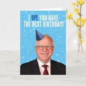 Grappige Tim Walz verjaardag - Ik hoop dat je het Kaart (Gele Bloem)