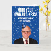 Grappige Tim Walz verjaardag - let op je eigen zak Kaart (Gele Bloem)