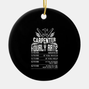 Grappige timmerman houtbewerking leuk cadeau vader keramisch ornament