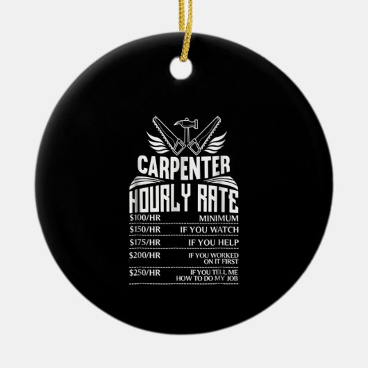 Grappige timmerman houtbewerking leuk cadeau vader keramisch ornament (Voorkant)