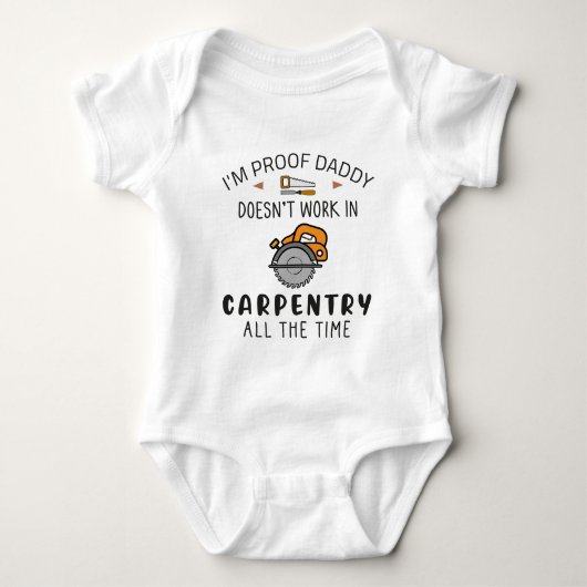 Grappige timmerman papa houtbewerker Baby timmerwe Romper (Voorkant)