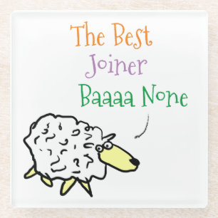 Grappige Timmerman Schaap Beste Baaa Geen Cartoon Glazen Onderzetter