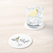 Grappige 'Tini tijd Martini cocktail Ronde Kartonnen Onderzetter (Insitu)