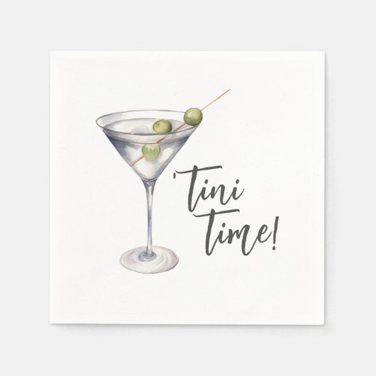 Grappige 'Tini tijd Martini cocktail Servet (Voorkant)