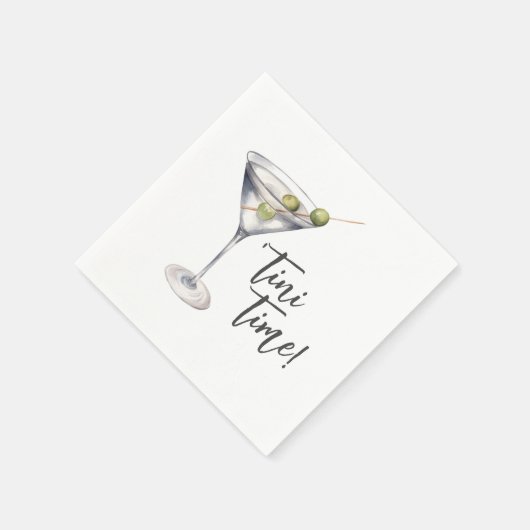 Grappige 'Tini tijd Martini cocktail Servet (Hoek)