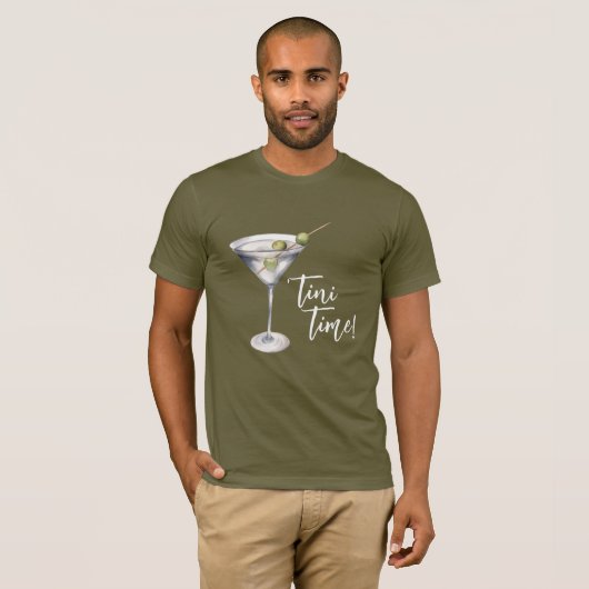 Grappige 'Tini tijd Martini cocktail T-shirt (Voorkant volledig)