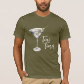Grappige 'Tini tijd Martini cocktail T-shirt (Voorkant)