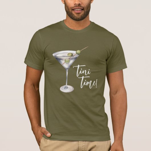 Grappige 'Tini tijd Martini cocktail T-shirt (Voorkant)