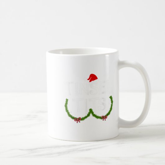Grappige Tinsel Matchende Bimbelende Kerst Koppels Koffiemok (Rechts)
