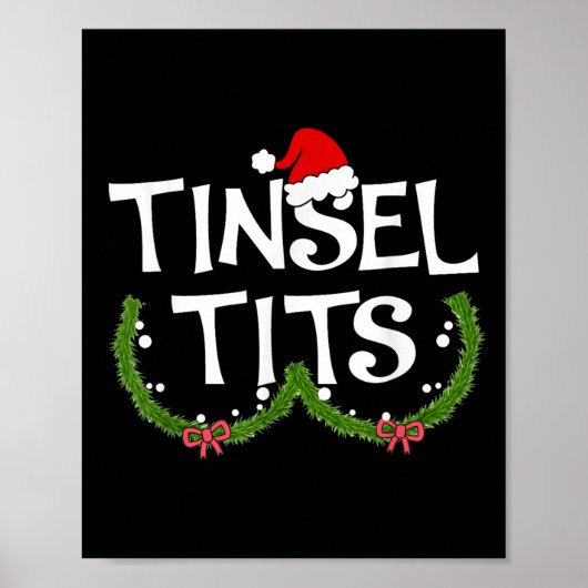 Grappige Tinsel Matchende Klinkende Kerst Koppels Poster (Voorkant)