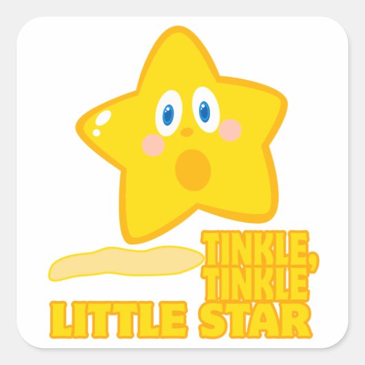 grappige tinteling kleine ster vierkante sticker (Voorkant)