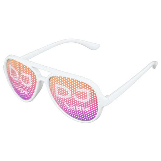 Grappige tinten voor dj's personaliseerbare zonneb aviator zonnebril (Gekanteld)