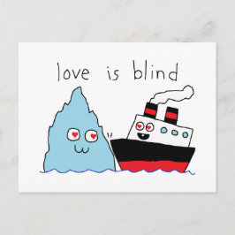 Grappige Titanic en IJsberg Love Is Blind Briefkaart