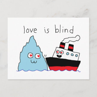 Grappige Titanic en IJsberg Love Is Blind Briefkaart