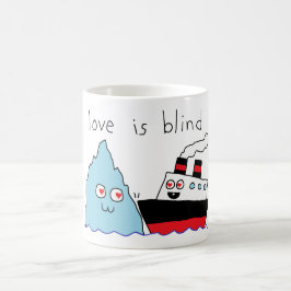 Grappige Titanic en IJsberg Love Is Blind Koffiemok