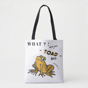 Grappige TOAD Cartoon Cust. Witte Canvas tas