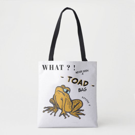 Grappige TOAD Cartoon Cust. Witte Canvas tas (Voorkant)