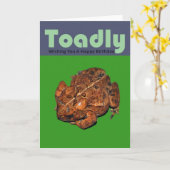 Grappige Toadly Kikker Gelukkige Verjaardag Kaart (Gele Bloem)