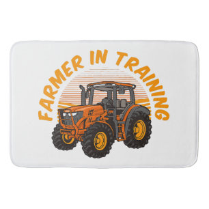 Grappige Toekomstige Boer In Opleiding Tractor Lan Badmat