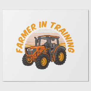Grappige Toekomstige Boer In Opleiding Tractor Lan Cadeaupapier