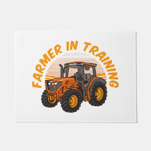 Grappige toekomstige boer in opleiding tractor lan deurmat (Voorkant)