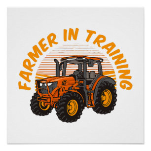 Grappige Toekomstige Boer In Opleiding Tractor Lan Perfect Poster