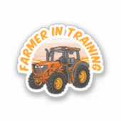Grappige Toekomstige Boer In Opleiding Tractor Lan Sticker (Voorkant)