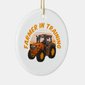 Grappige toekomstige boer in opleiding tractorland keramisch ornament (Rechts)