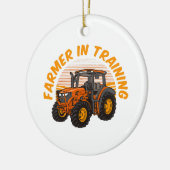 Grappige toekomstige boer in opleiding tractorland keramisch ornament (Links)