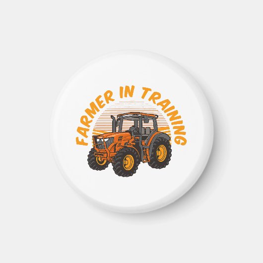Grappige toekomstige boer in opleiding tractorland magneet (Voorkant)
