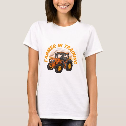 Grappige toekomstige boer in opleiding tractorland t-shirt (Voorkant)