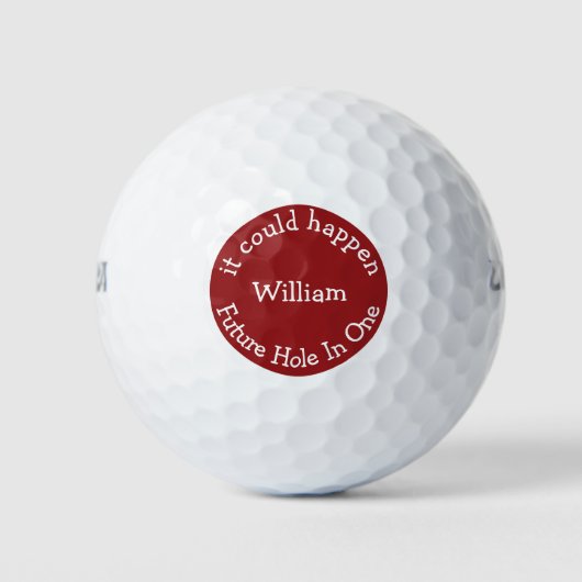 Grappige Toekomstige Hole In One Golfballen (Voorkant)