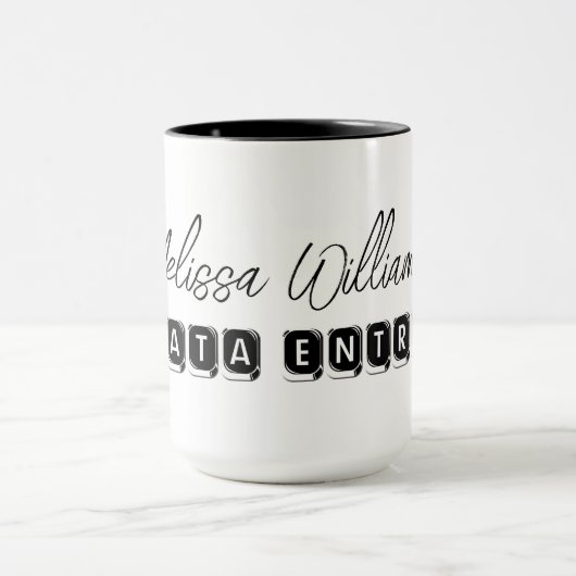 Grappige Toetsenbord Typografie Beroep Data Entry Mok (Midden)