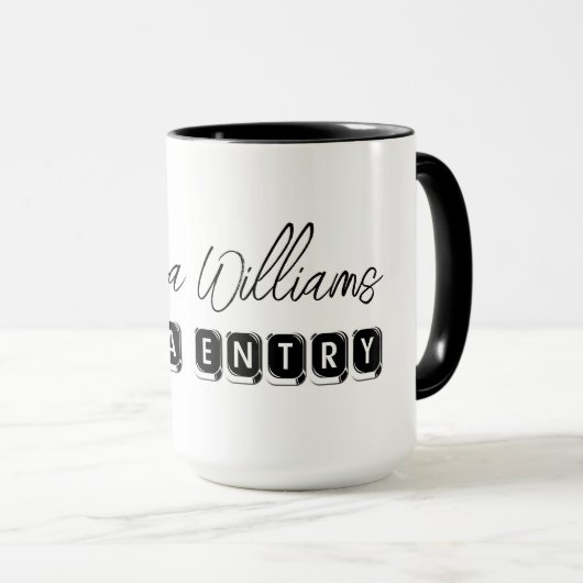 Grappige Toetsenbord Typografie Beroep Data Entry Mok (Voorkant rechts)