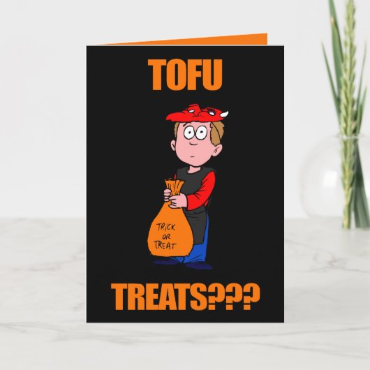 Grappige Tofu Halloween Kaart (Voorkant)