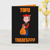 Grappige Tofu Halloween Kaart (Gele Bloem)